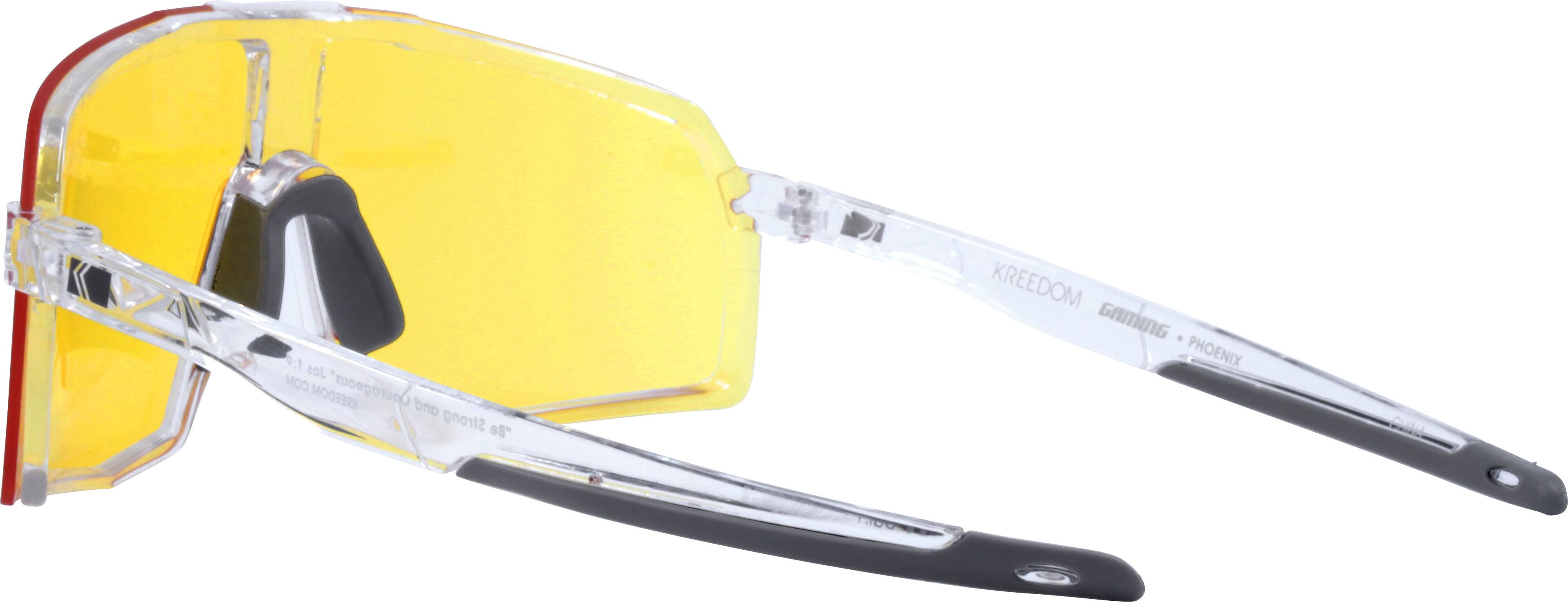 Alt View 13. Kreedom - Phoenix Shield Gaming Glasses with Microfiber Case - Gloss Crystal & Matte Dark Grey.