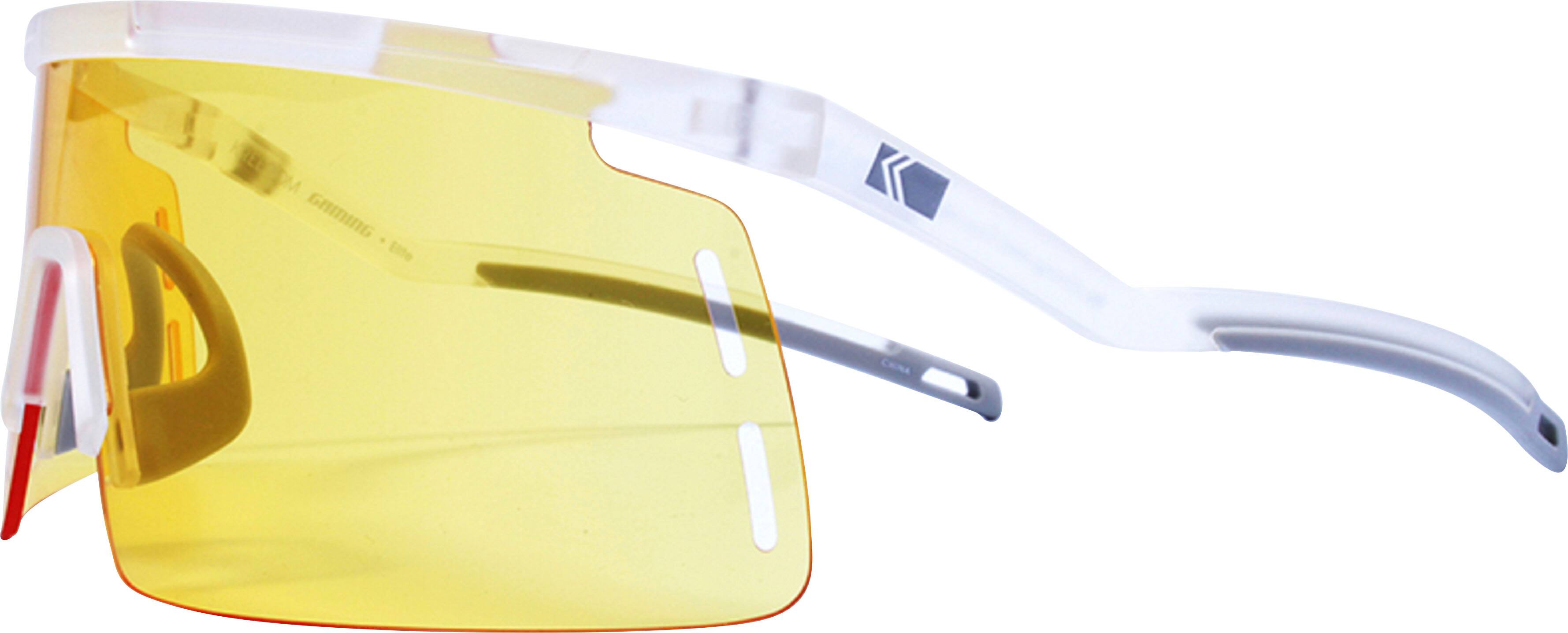 Angle. Kreedom - Elite Shield Gaming Glasses with Microfiber Case - Matte Crystal & Grey.