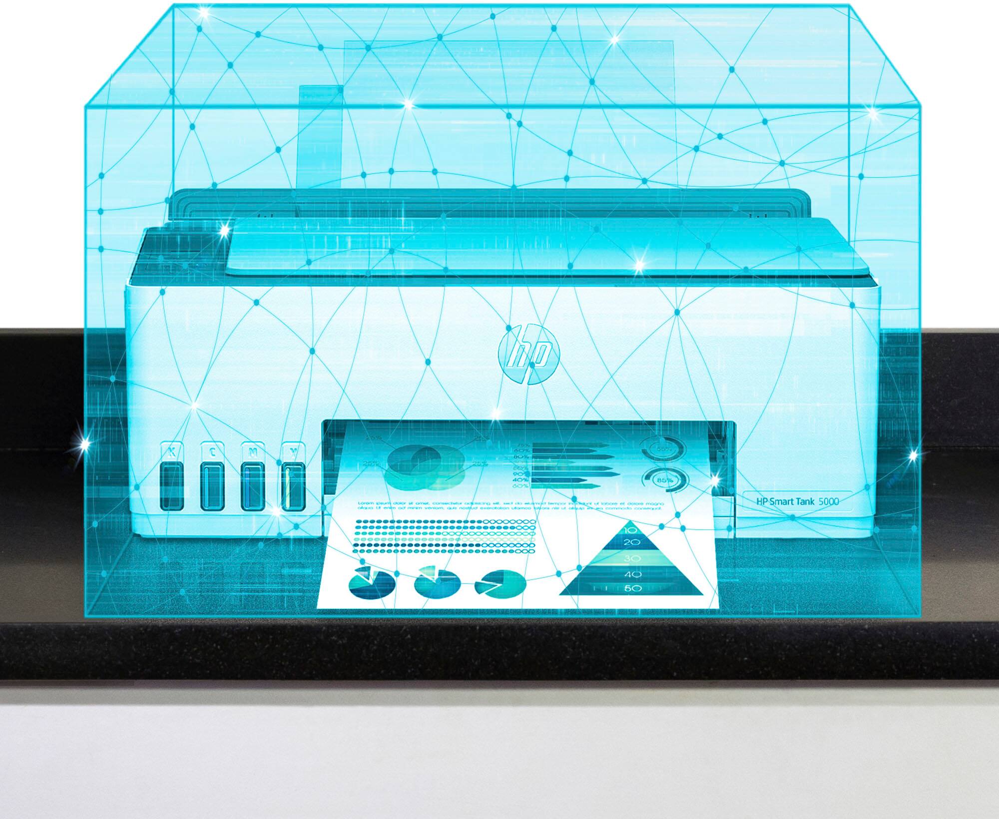 Zoom in on Alt View 18. HP - Smart Tank 5000 Wireless All-in-One Supertank Inkjet Printer with up to 2 Years of Ink Included - White.