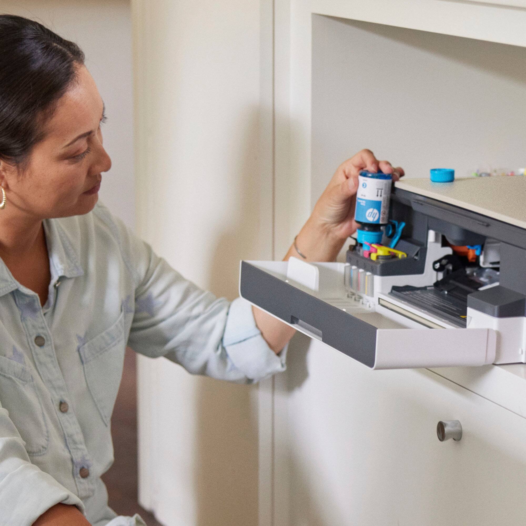 Zoom in on Alt View 19. HP - Smart Tank 5000 Wireless All-in-One Supertank Inkjet Printer with up to 2 Years of Ink Included - White.