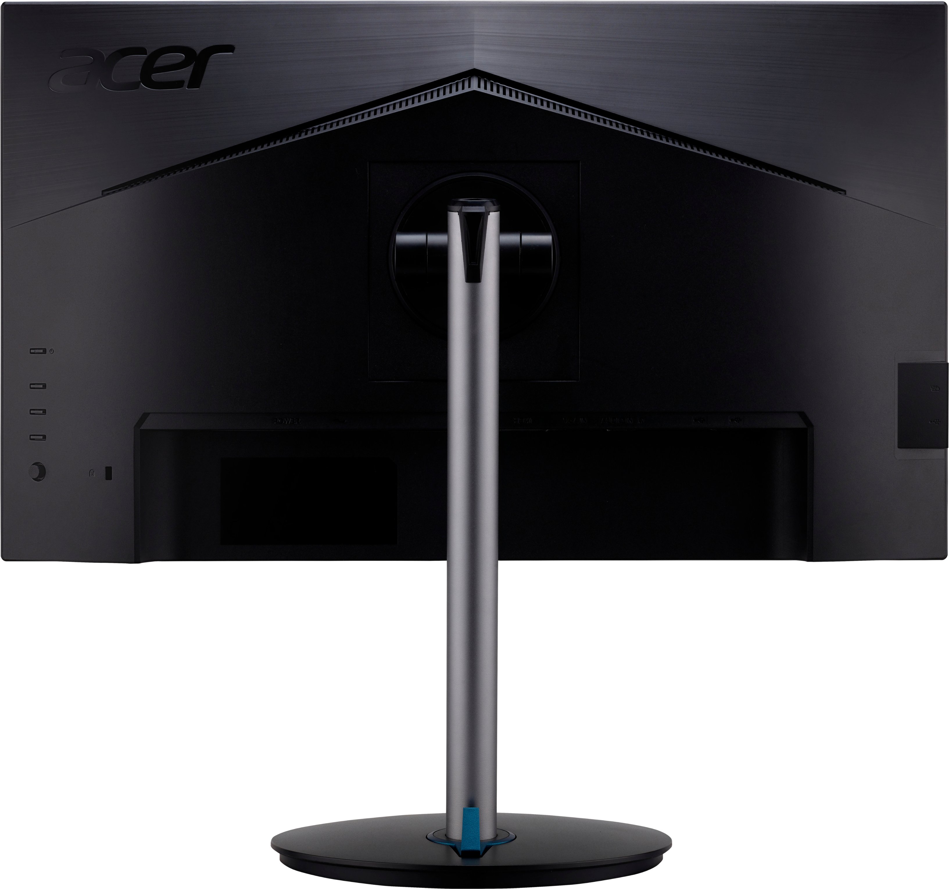 Back View: Samsung - 34” Odyssey G5 1000R Curved 1ms 165Hz QHD FreeSync Prem Gaming Monitor - Black