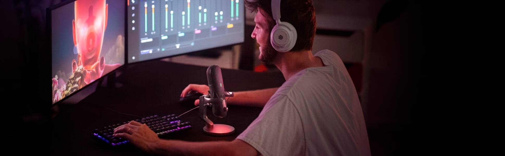 Alt View 17. SteelSeries - SteelSeries Alias USB Microphone - Black.