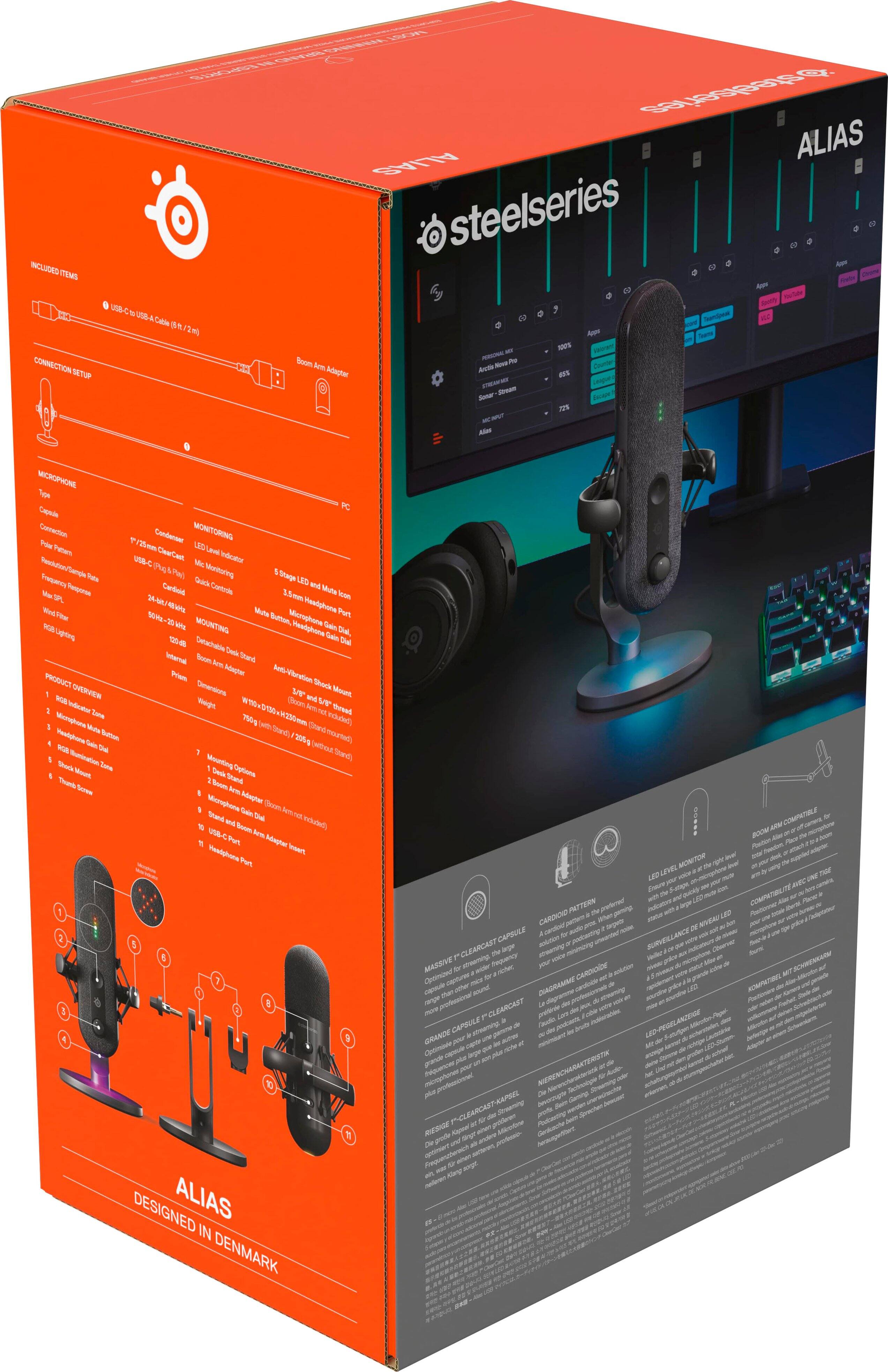 Alt View 19. SteelSeries - SteelSeries Alias USB Microphone - Black.