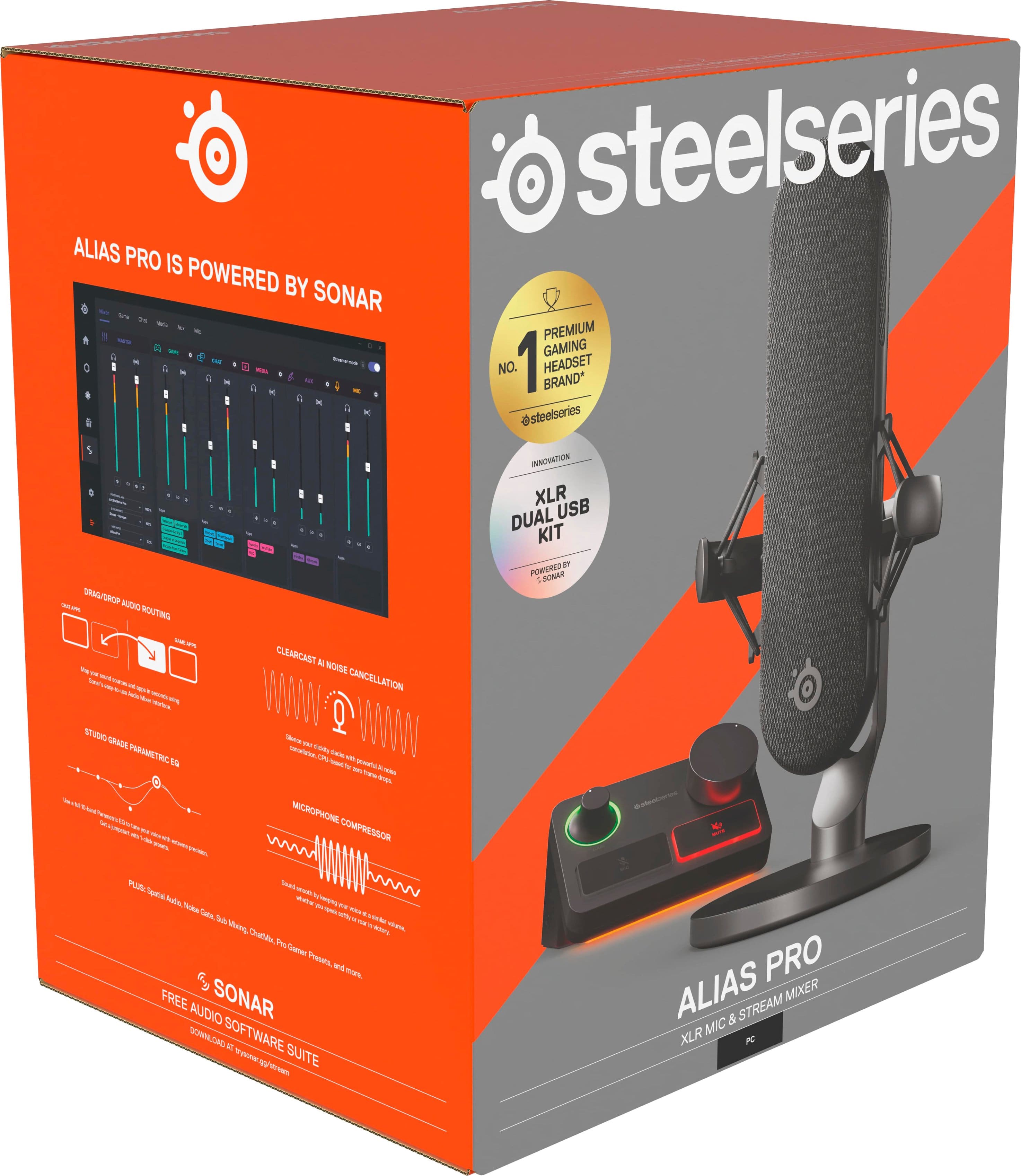 Alt View 13. SteelSeries - SteelSeries Alias Pro XLR Microphone - Black.