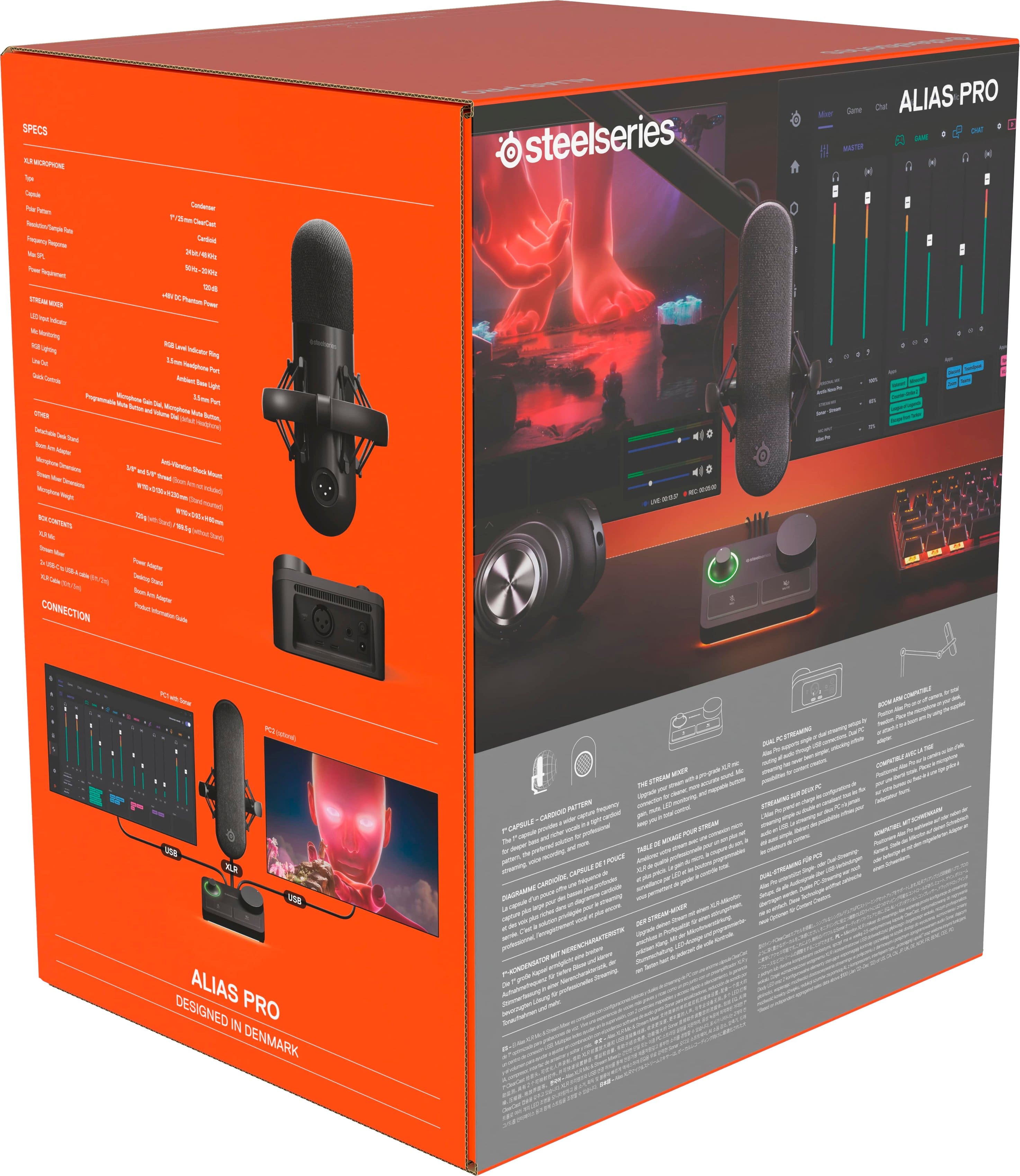 Alt View 14. SteelSeries - SteelSeries Alias Pro XLR Microphone - Black.