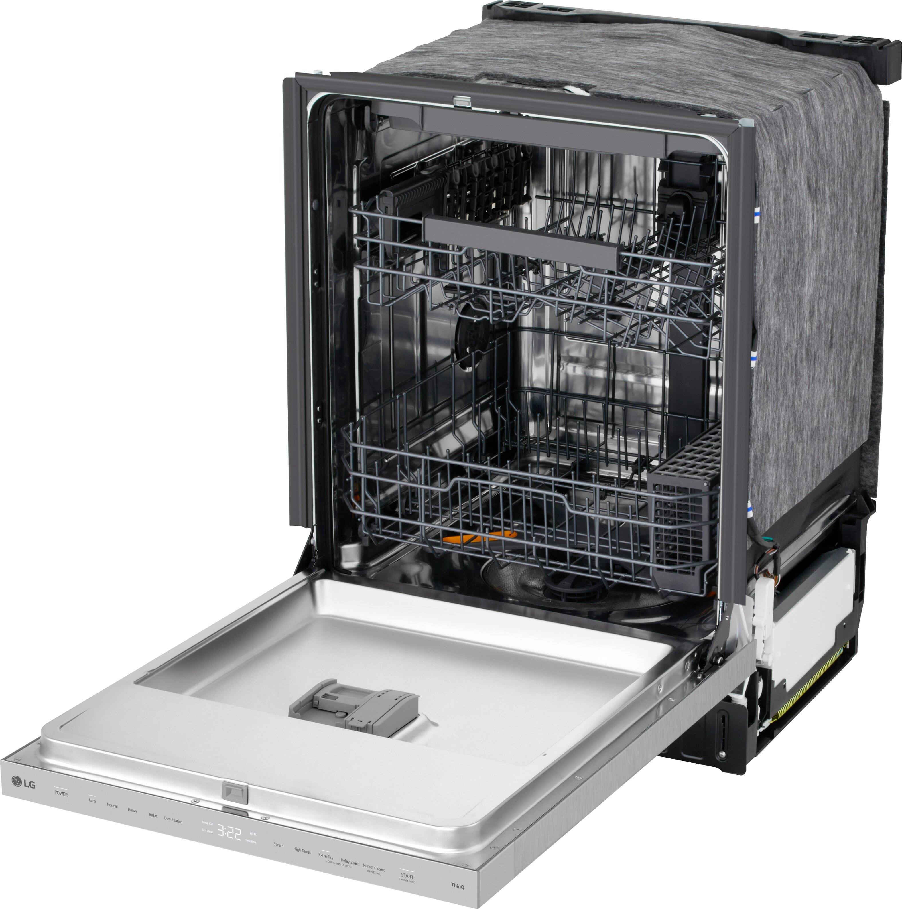 Alt View 14. LG - FlushFit 24" Top Control Smart Built-In Stainless Steel Tub Dishwasher with 3rd Rack, AutoVent Dry and 46dBA - PrintProof Stainless Steel.