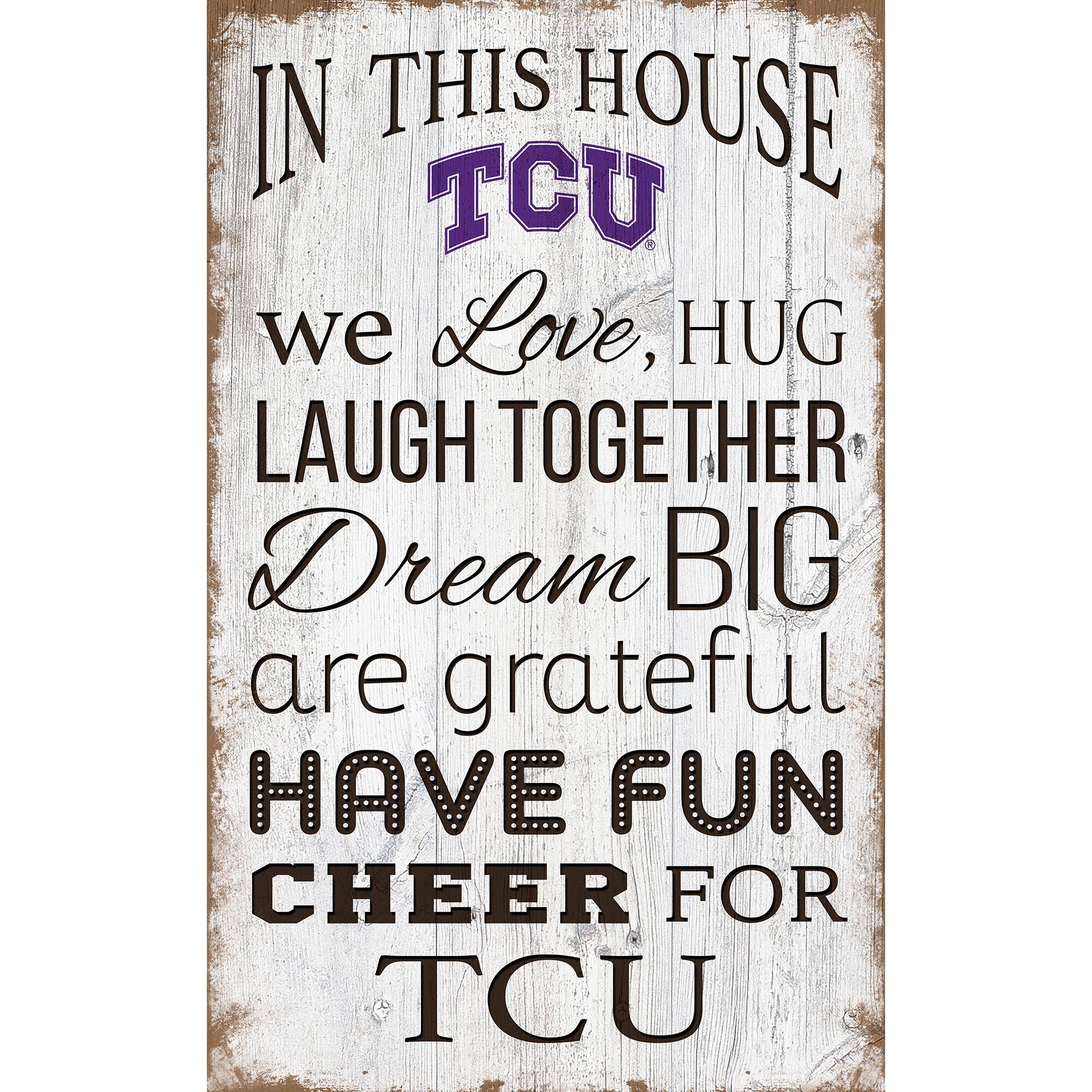TCU Horned Frogs 11'' x 19'' Team In This House Sign