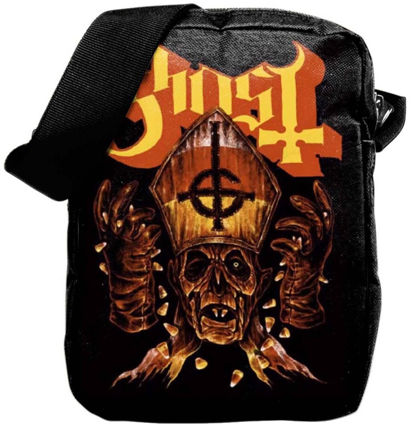 Front. PopMarket - Ghost - Rocksax - Ghost - Candy Corn - Crossbody Bag with Stash Pockets (Black) - Multicolor.