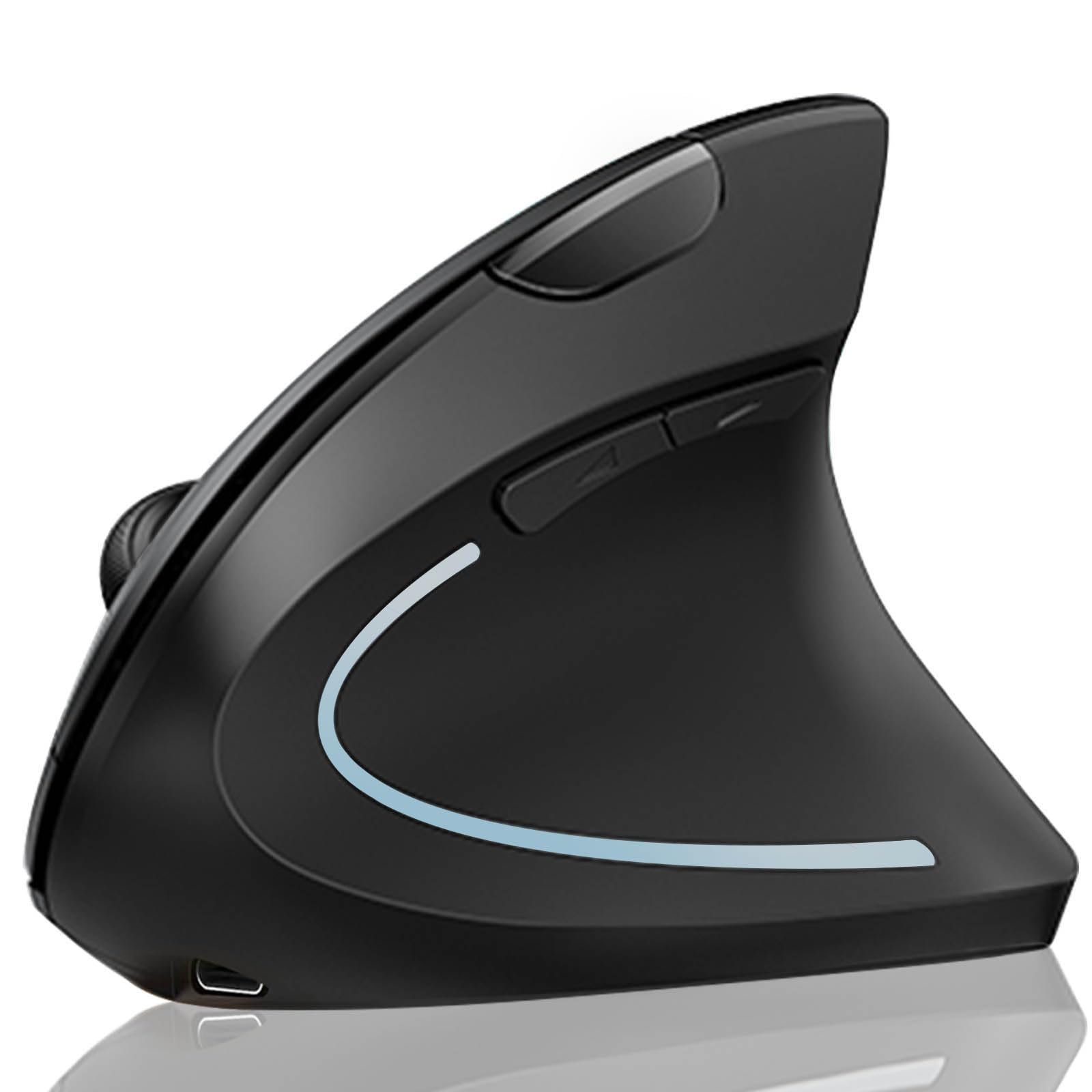Front. PO3TICJUNKI3 - Mouse Vertical Mouse: Rechargeable Optical Carpal Tunnel Mice With 4g Receiver Buttons Computer Pc Desktop - Classic Black.