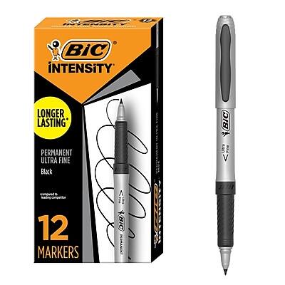 BIC Intensity  
Longer Lasting  
Permanent Ultra Fine  
Black  
12 Markers