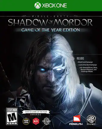 Front. WB Games - Middle-earth: Shadow of Mordor Game of the Year Edition. - M (Mature 17+)
