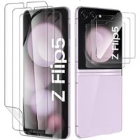 SaharaCase - ZeroDamage Ultra Strong+ Tempered Glass + Film Screen Protector for Samsung Galaxy Z Flip5 (2-Pack) - Clear - Angle_Zoom