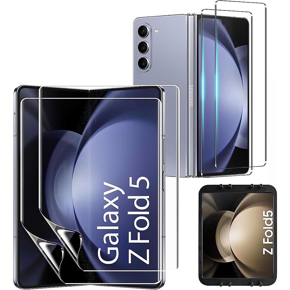 SaharaCase - ZeroDamage Ultra Strong+ Tempered Glass + Film Screen Protector for Samsung Galaxy Z Flip5 (2-Pack) - Clear