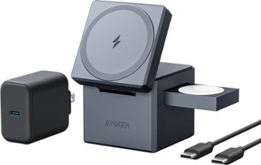 Anker - 3-in-1 Cube with MagSafe - Gray - Front_Zoom