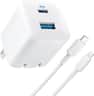Anker - Wall Charger (32W, 2-Port) with 6 ft USB-C to Lightning Cable - White