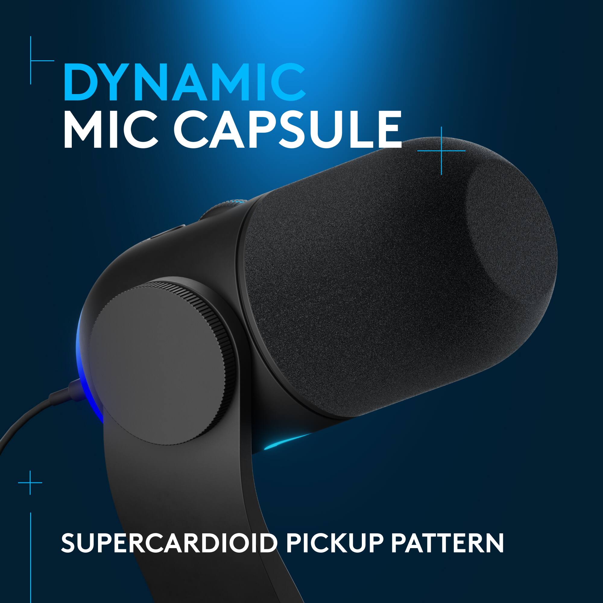 Dynamic Mic Capsule + Supercardioid Pickup Pattern