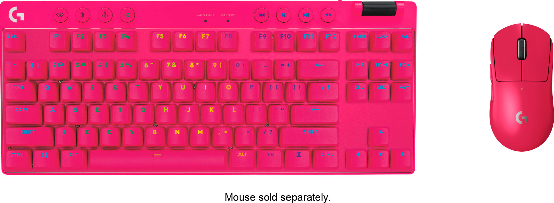 Logitech G Pro x TKL Wireless Gaming Keyboard, Tactile in Pink