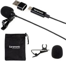 Saramonic - Lavalier Mic w/ USB-C Output, 6.6' Cable & USB Adapter for Mobile Devices & Computers - Front_Zoom