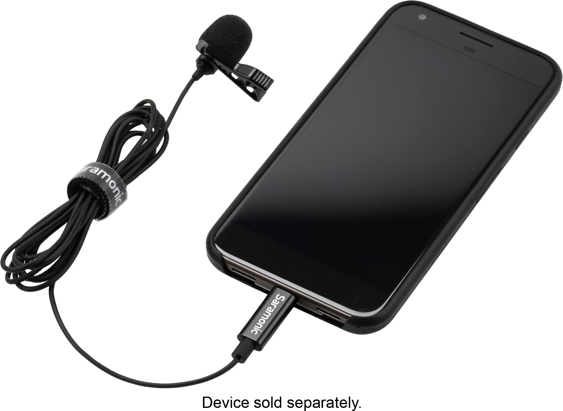 LavMicro U3A Lavalier Mic w/ 6.6' USB-C Cable & 90˚ Adapter for iPhone 15,  Android, iPad & Computers