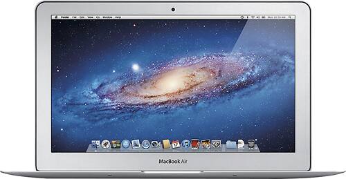 Front. Apple - Geek Squad Certified Refurbished MacBook Air Intel Core i5 Processor 11.6" Display 4GB Memory 128GB Flash Storage - Silver.