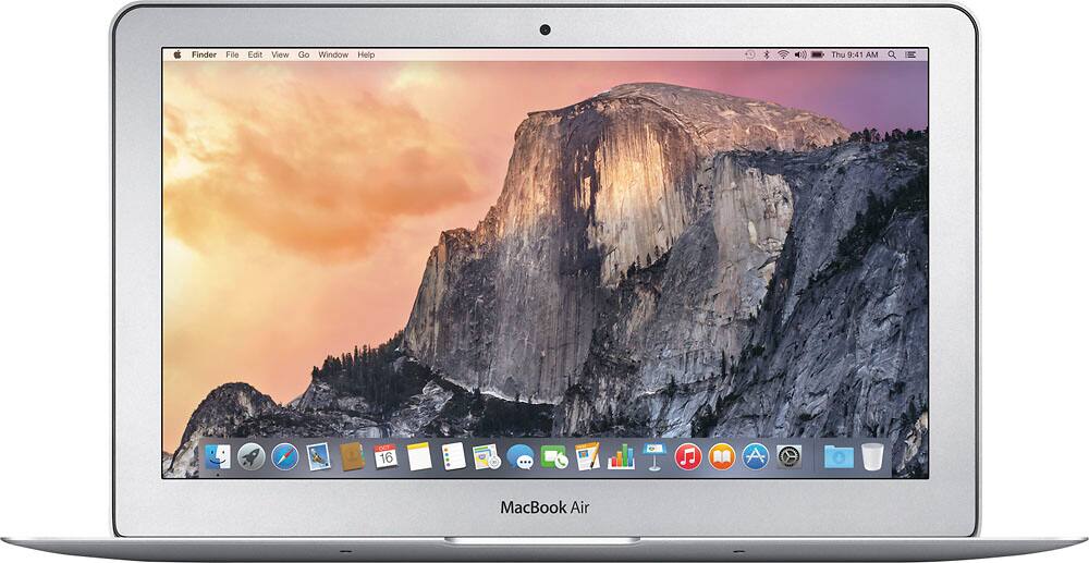 Front. Apple - Geek Squad Certified Refurbished MacBook Air 11.6" Laptop - Intel Core i5 - 4GB Memory - 128GB Flash Storage - Silver.