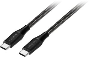 Insignia™ - 10’ 60W USB-C to USB-C Charge-and-Sync Braided Cable - Black - Front_Zoom