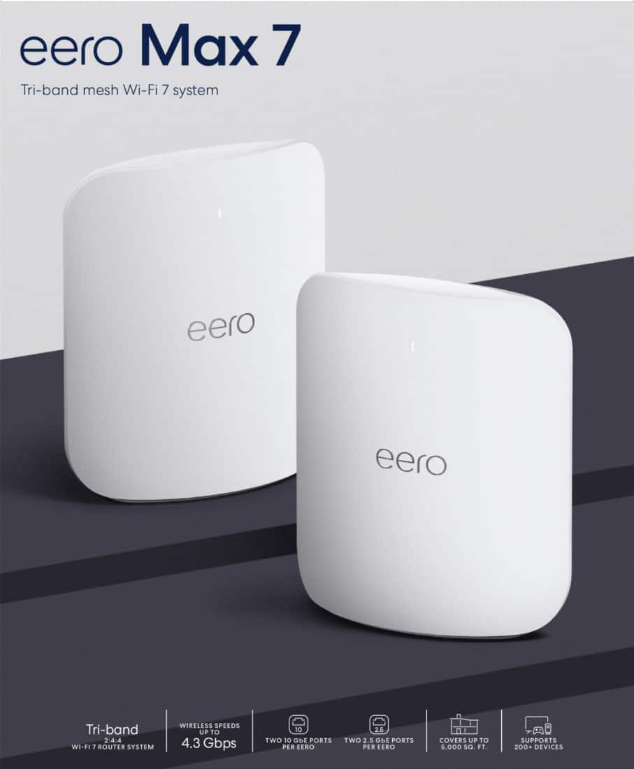 Support for 200+ devices and coverage up to 5,000 sq. ft. - eero