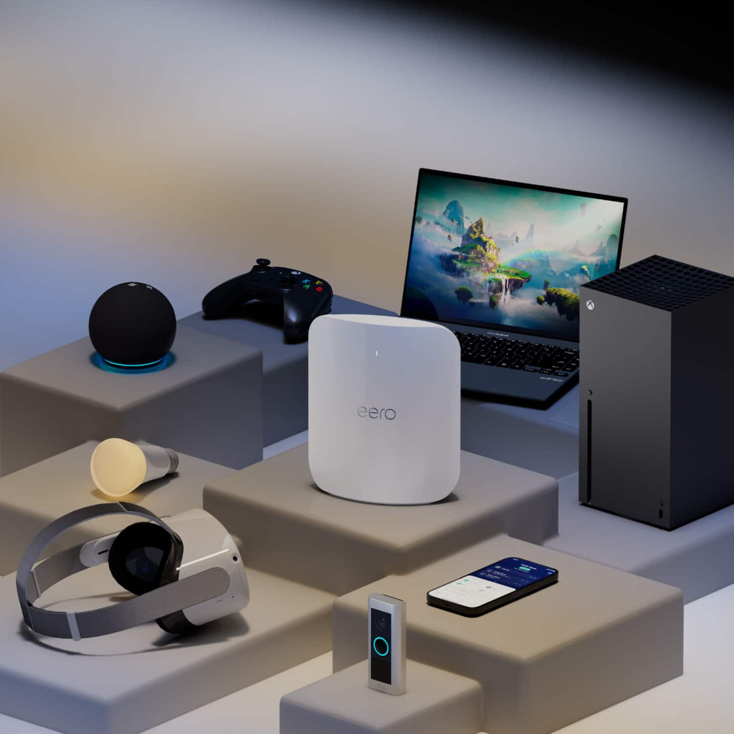 Alt View 16. eero - Max 7 BE20800 Tri-Band Mesh Wi-Fi 7 System (2-pack) - White.