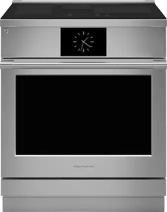 Front. Monogram - 5.3 Cu. Ft. Slide-In Electric Induction True Convection Range - Stainless steel.