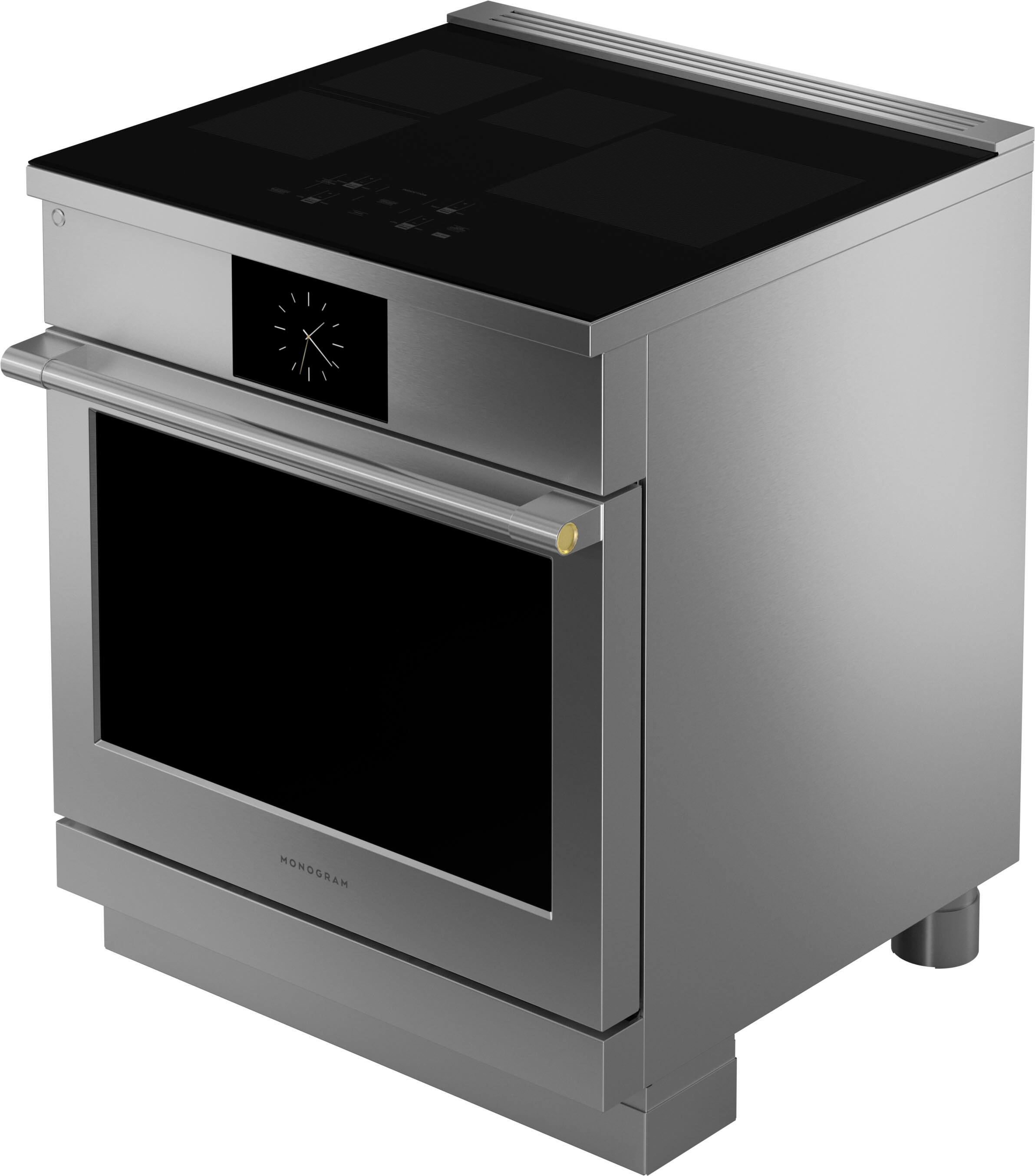 Alt View 15. Monogram - 5.3 Cu. Ft. Slide-In Electric Induction True Convection Range - Stainless steel.