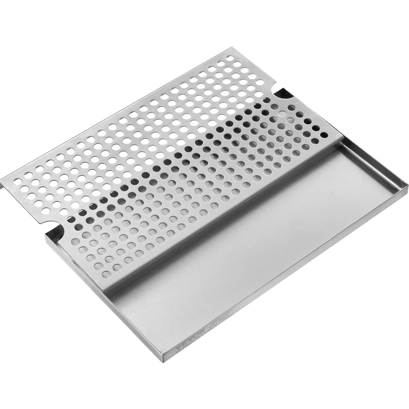 Alt View 5. VEVOR - Beer Drip Tray, 304 Stainless Steel Kegerator Drip Trays with 4 Non-Slip Rubber Pads and Detachable Cover - Silver.