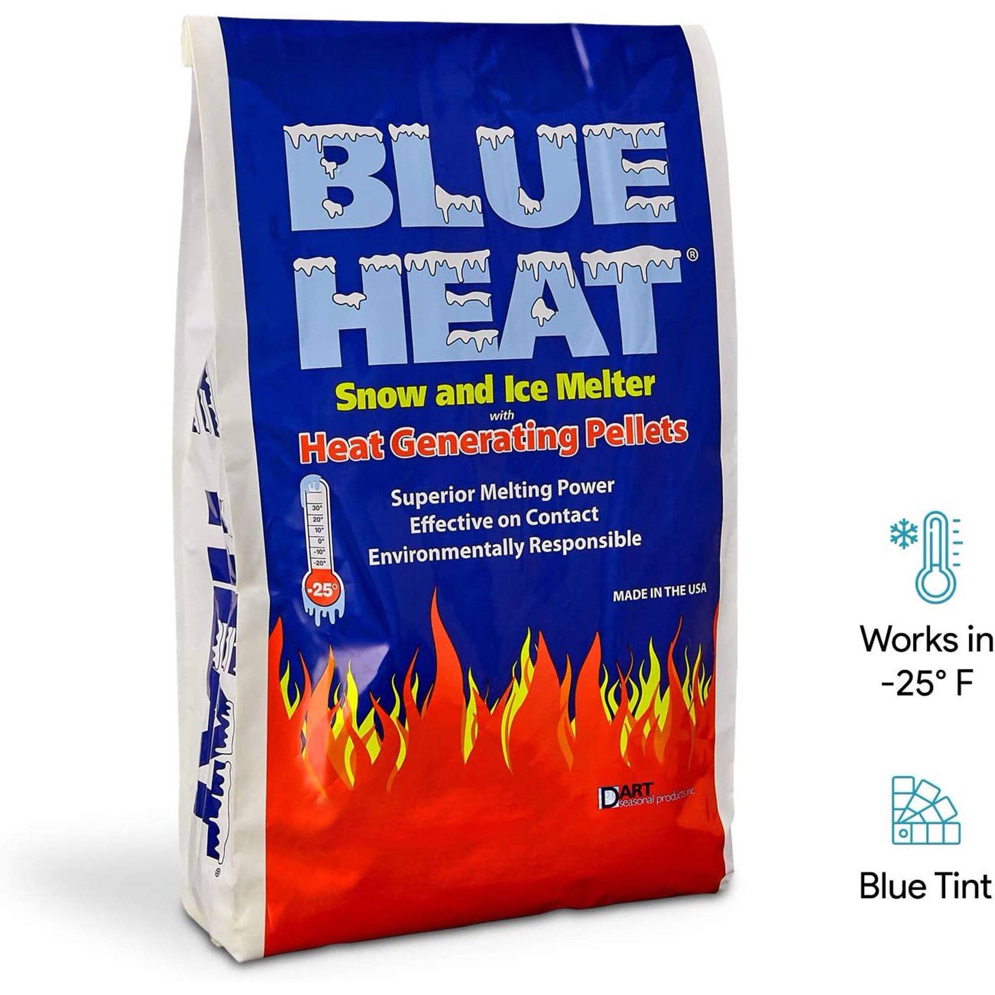 BLUE HEAT  
Snow and Ice Melter with Heat Generating Pellets  

Superior Melting Power  
Effective on Contact  
Environmentally Responsible  

MADE IN THE USA  

Works in -25° F  

Blue Tint  

DART  
Seasonal Products