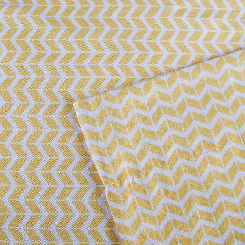 Alt View 5. Gracie Mills - Gracie Mills Hazel Vivid Printed Microfiber Sheet Set - Yellow.