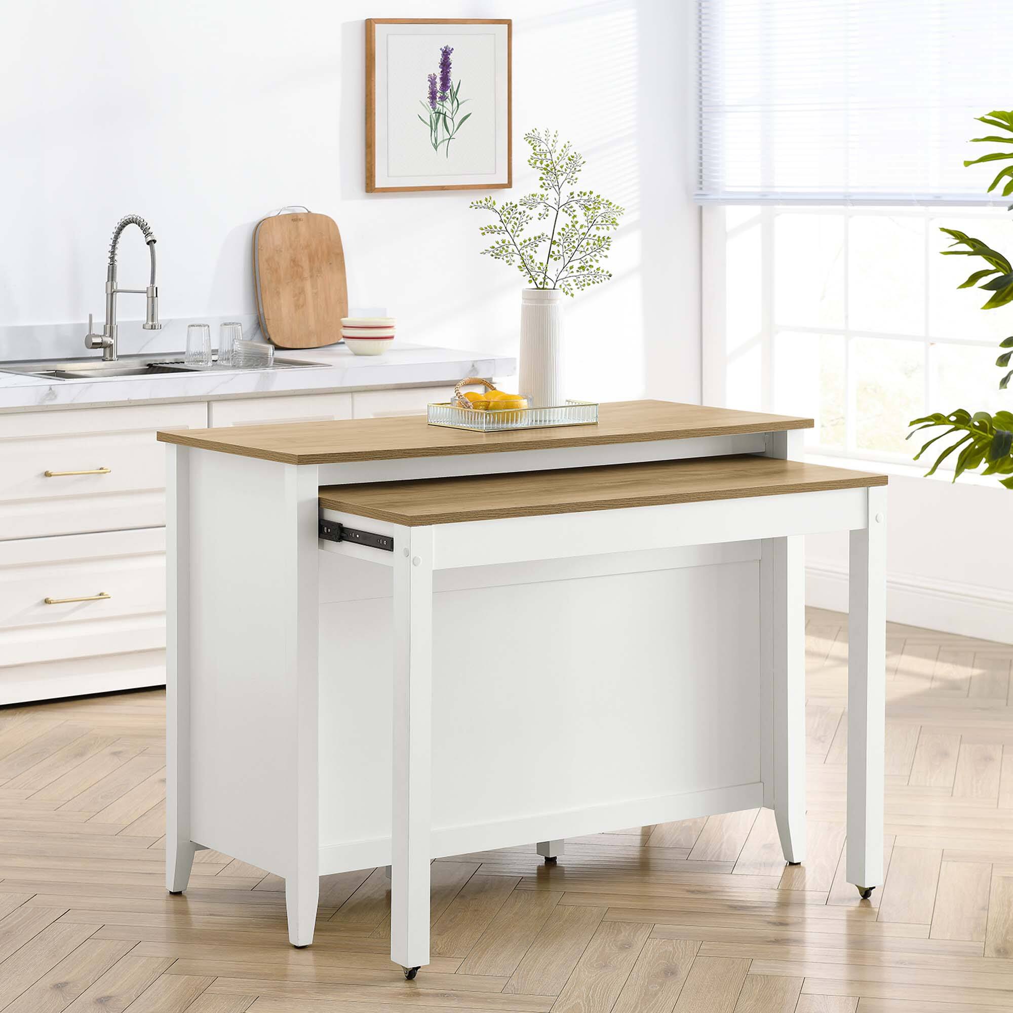 Alt View 2. Modway - Farmstead Kitchen Island by Modway - Oak White.