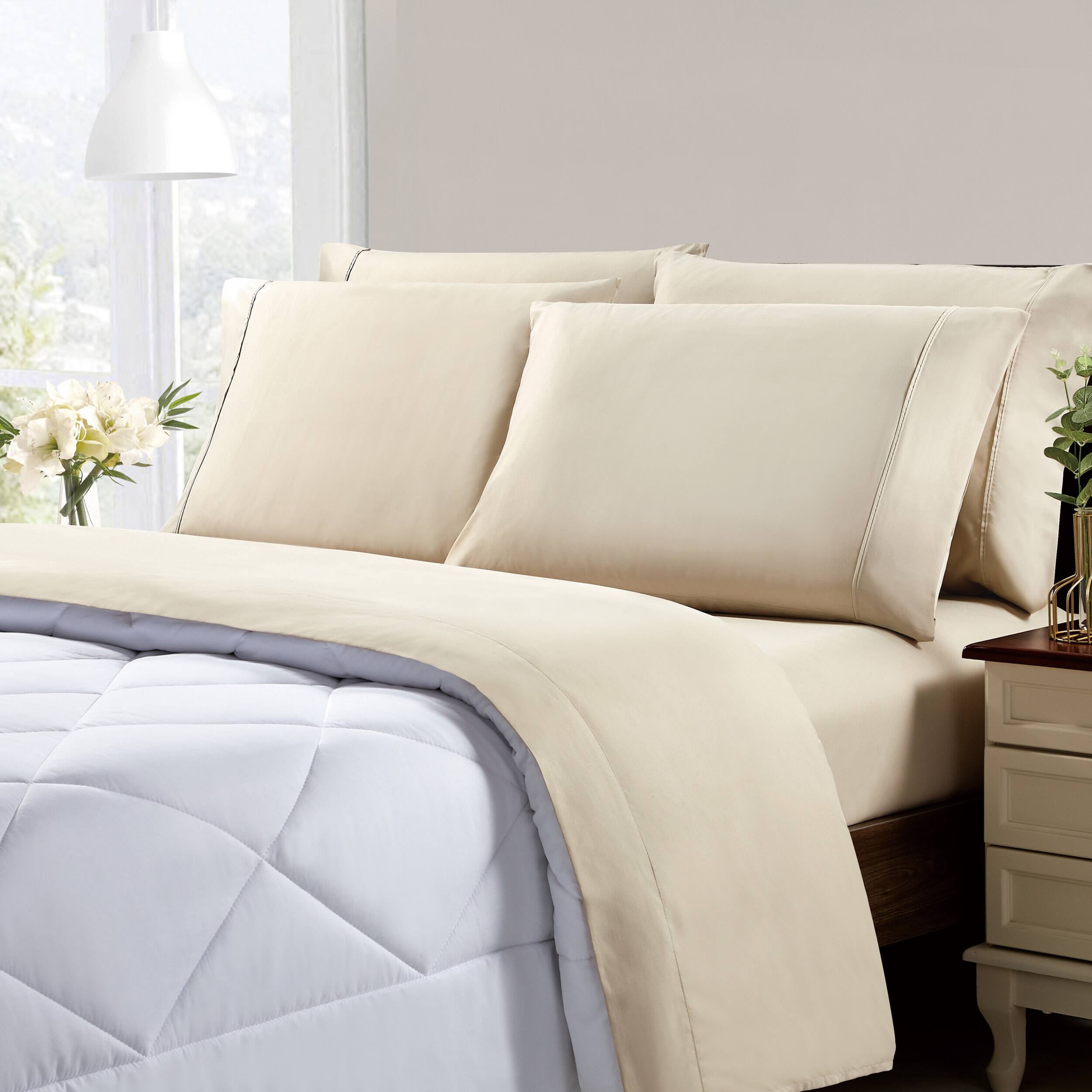 Angle. Kathy Ireland - Kathy Ireland Cool Max 6 Piece Ultra Soft Sheet Set - Sand.