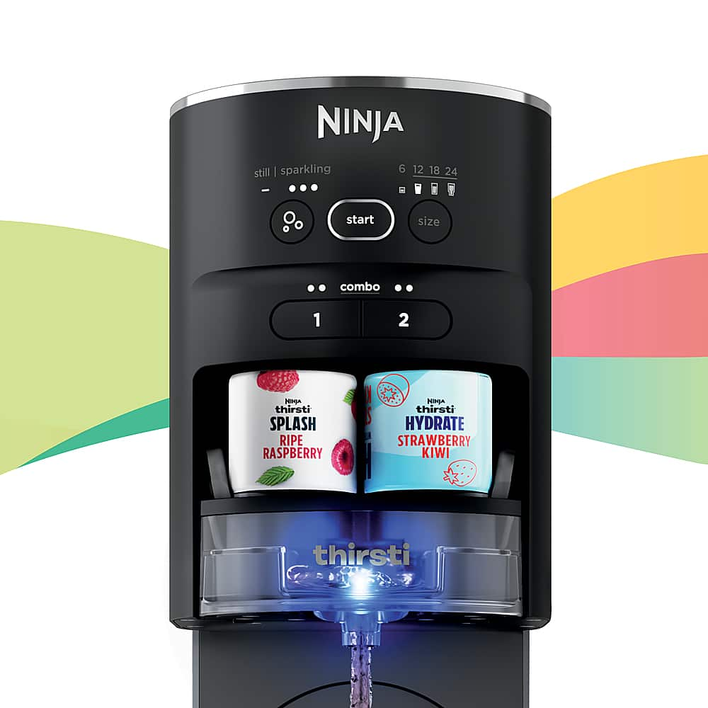 Ninja Thirsti Sparkling & Still Drink System, Personalize Flavor & Size  with Bonus Water Reservoir Black WC1002 - Best Buy