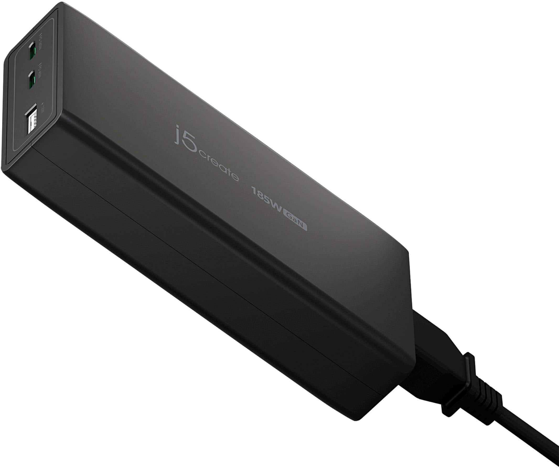 Alt View 11. j5create - 185W GaN PD3.1 USB-C 3-Port Laptop Super Charger - Black.