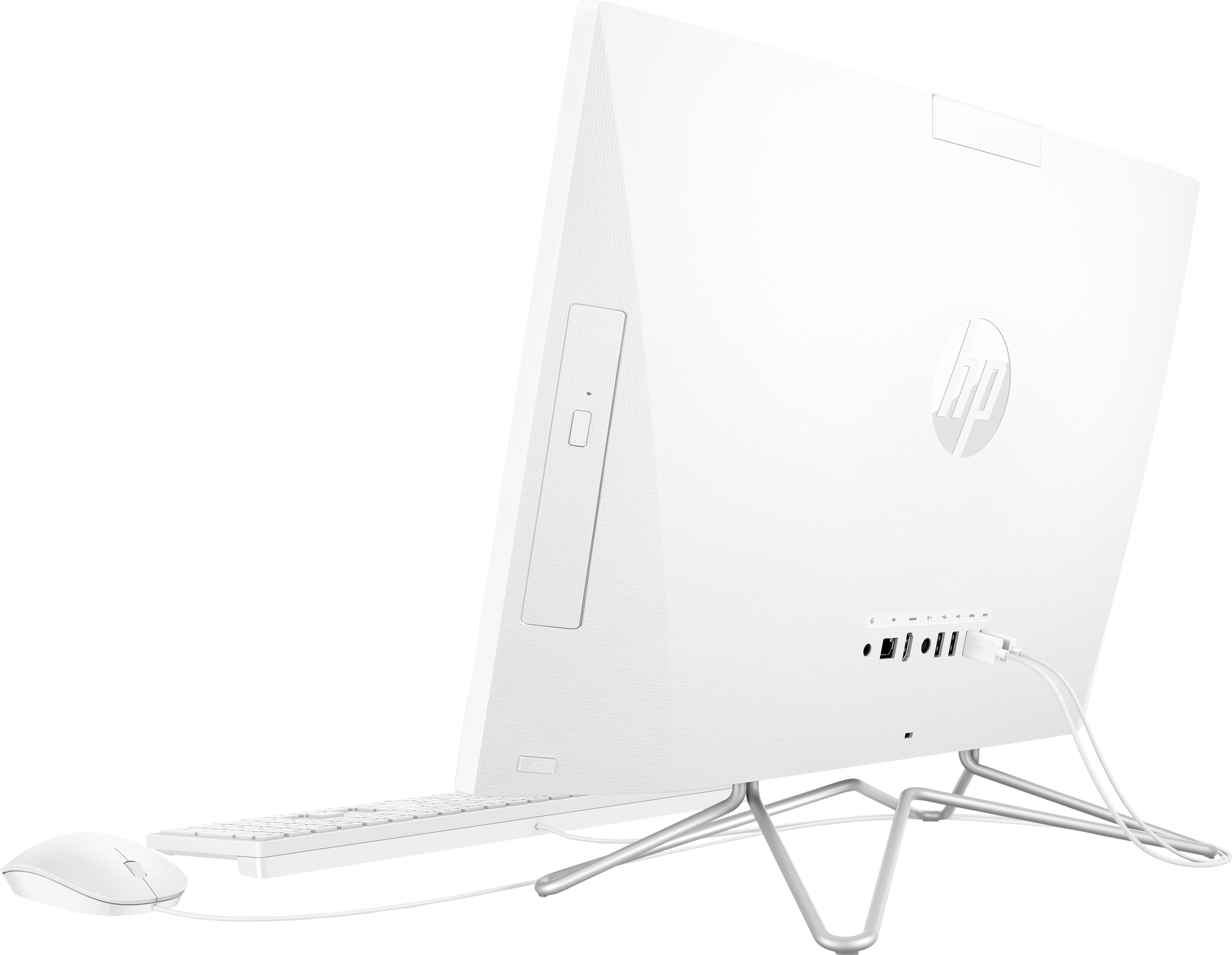 Back View: HP - 23.8" Full HD Touch-Screen All-in-One - Intel Core i5 - 8GB Memory - 512GB SSD - Snow White