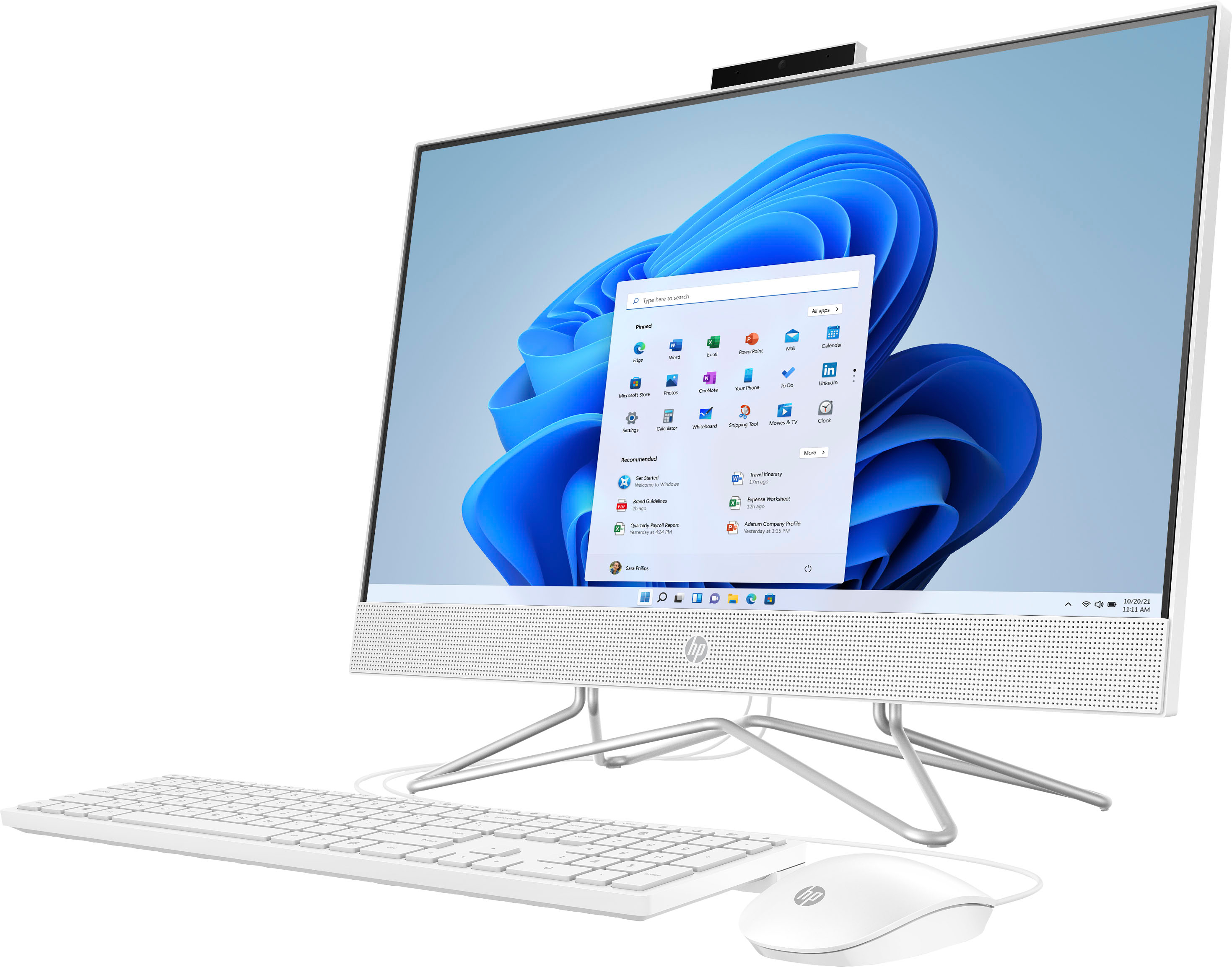 Angle View: HP - 23.8" Full HD Touch-Screen All-in-One - Intel Core i5 - 8GB Memory - 512GB SSD - Snow White