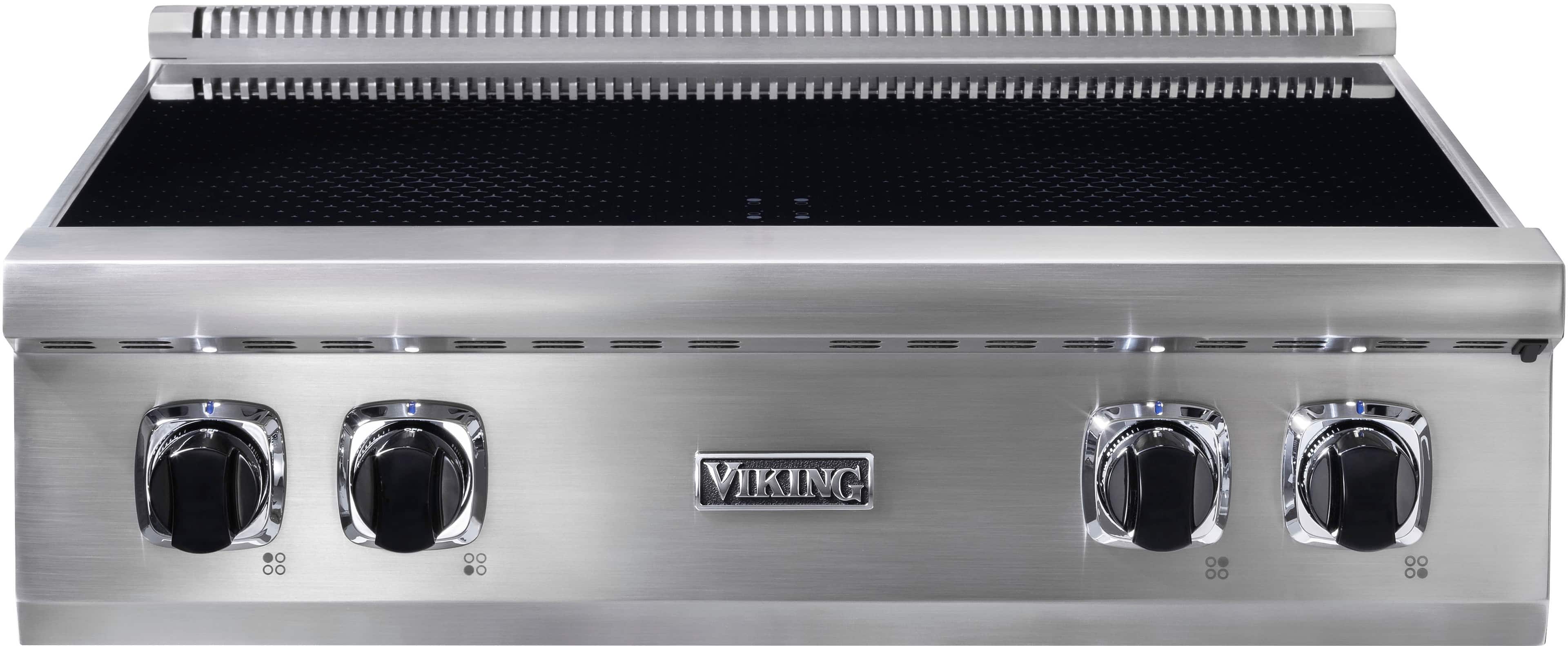Front. Viking - 30-inch wide Induction Rangetop - Stainless/black glass.
