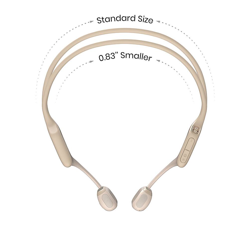Angle. Shokz - OpenRun Pro Mini Premium Bone Conduction Open-Ear Sport Headphones - Beige.