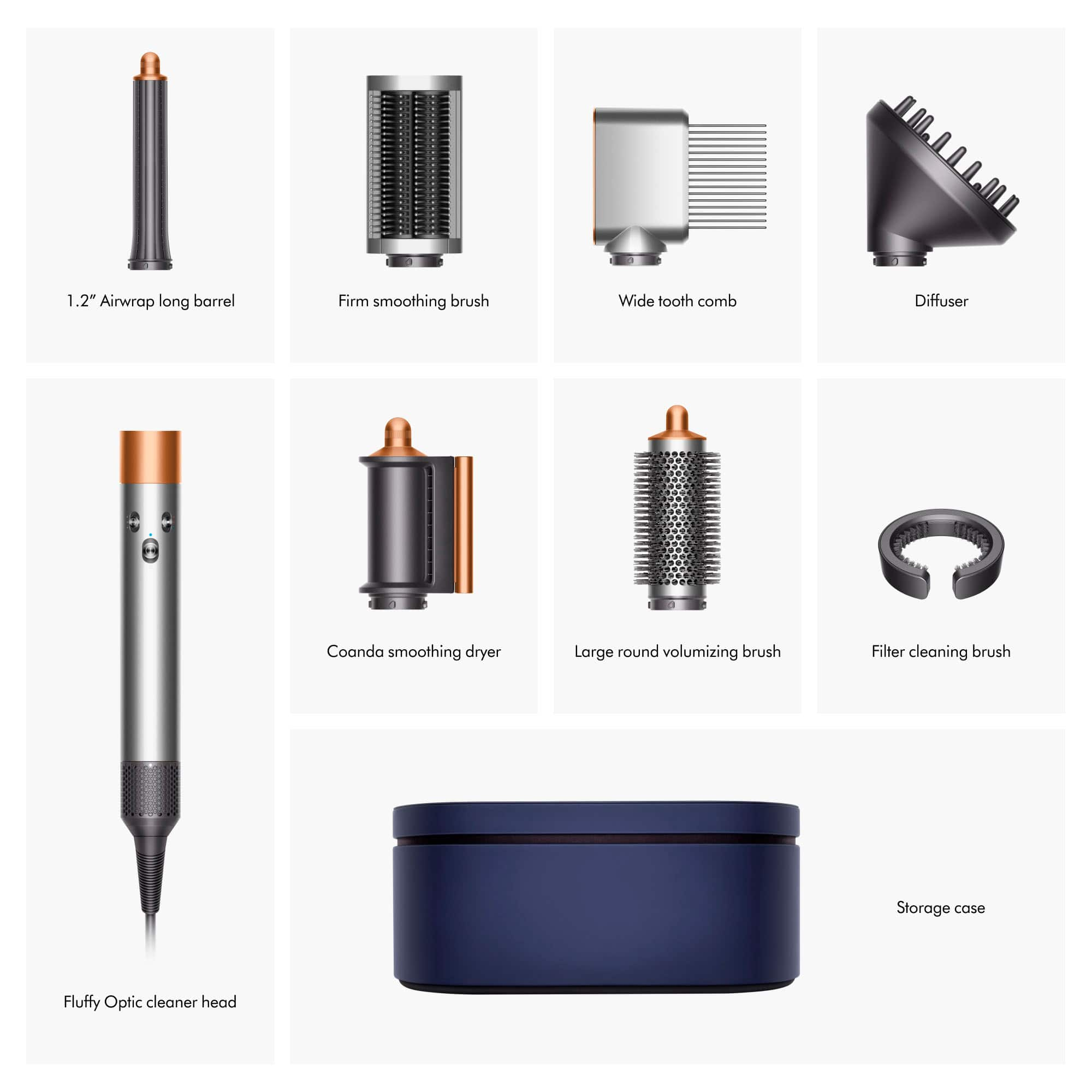 Dyson Airwrap™ multi-styler Large round volumizing brush in Nickel/Copper