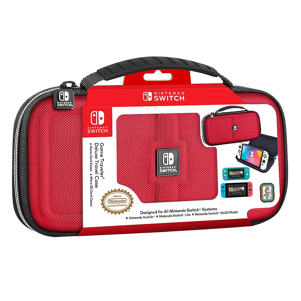 Alt View 11. RDS Industries - Game Traveler Deluxe Travel Case for Nintendo Switch - Red.