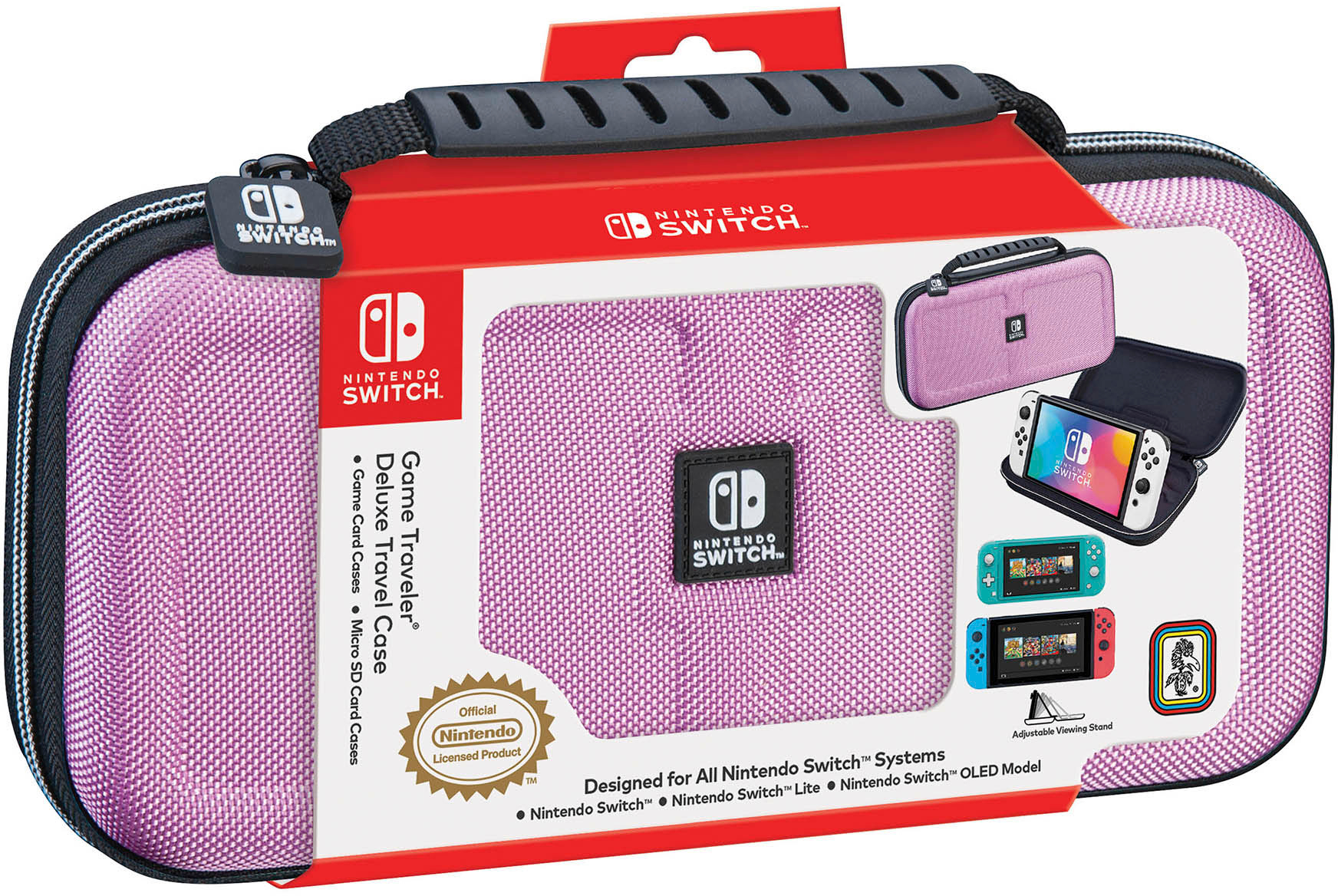 RDS Industries - Game Traveler Deluxe Travel Case for Nintendo Switch - Pink