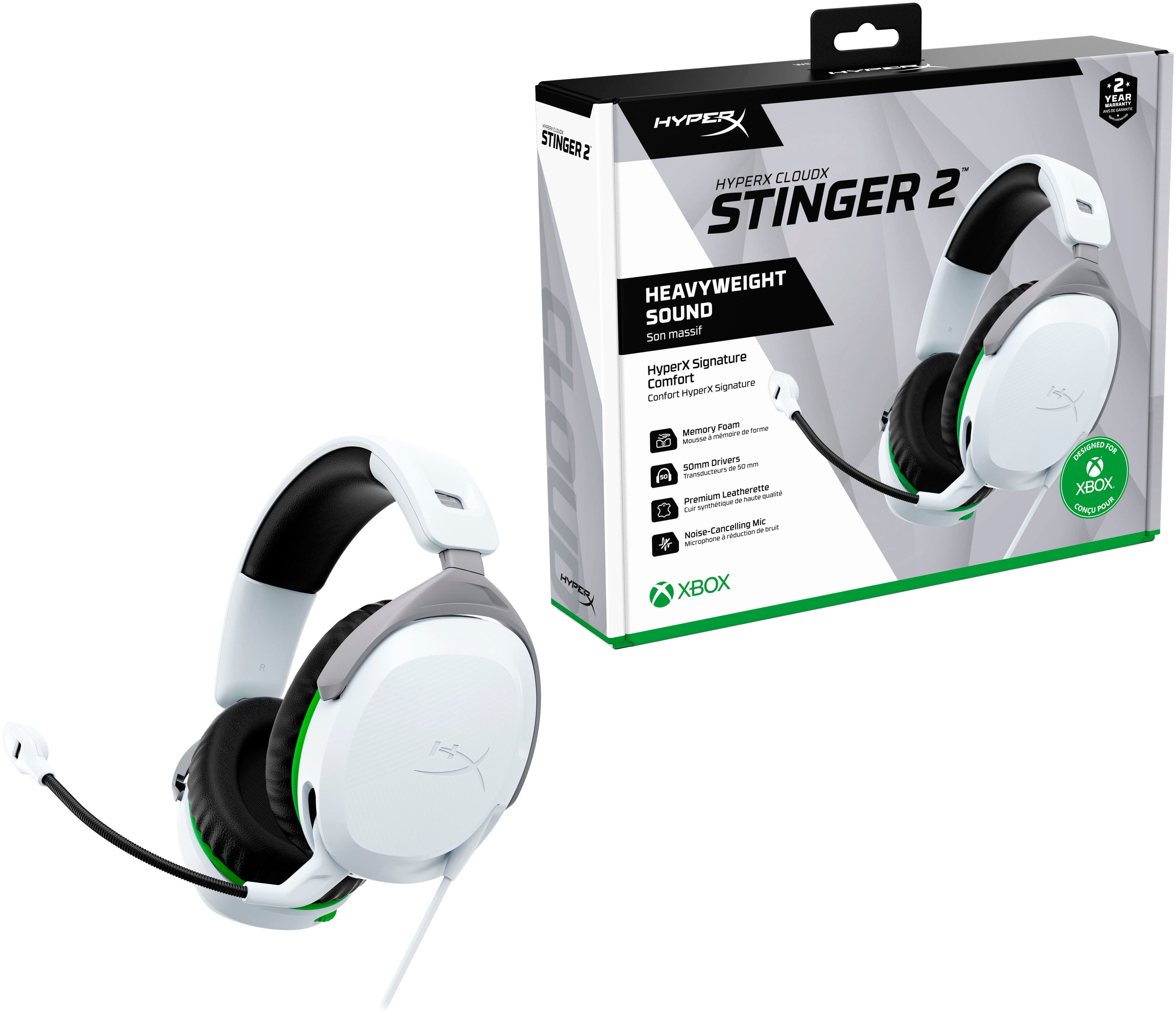 Alt View 15. HyperX - CloudX Stinger 2 Wired Gaming Headset for Xbox - White.