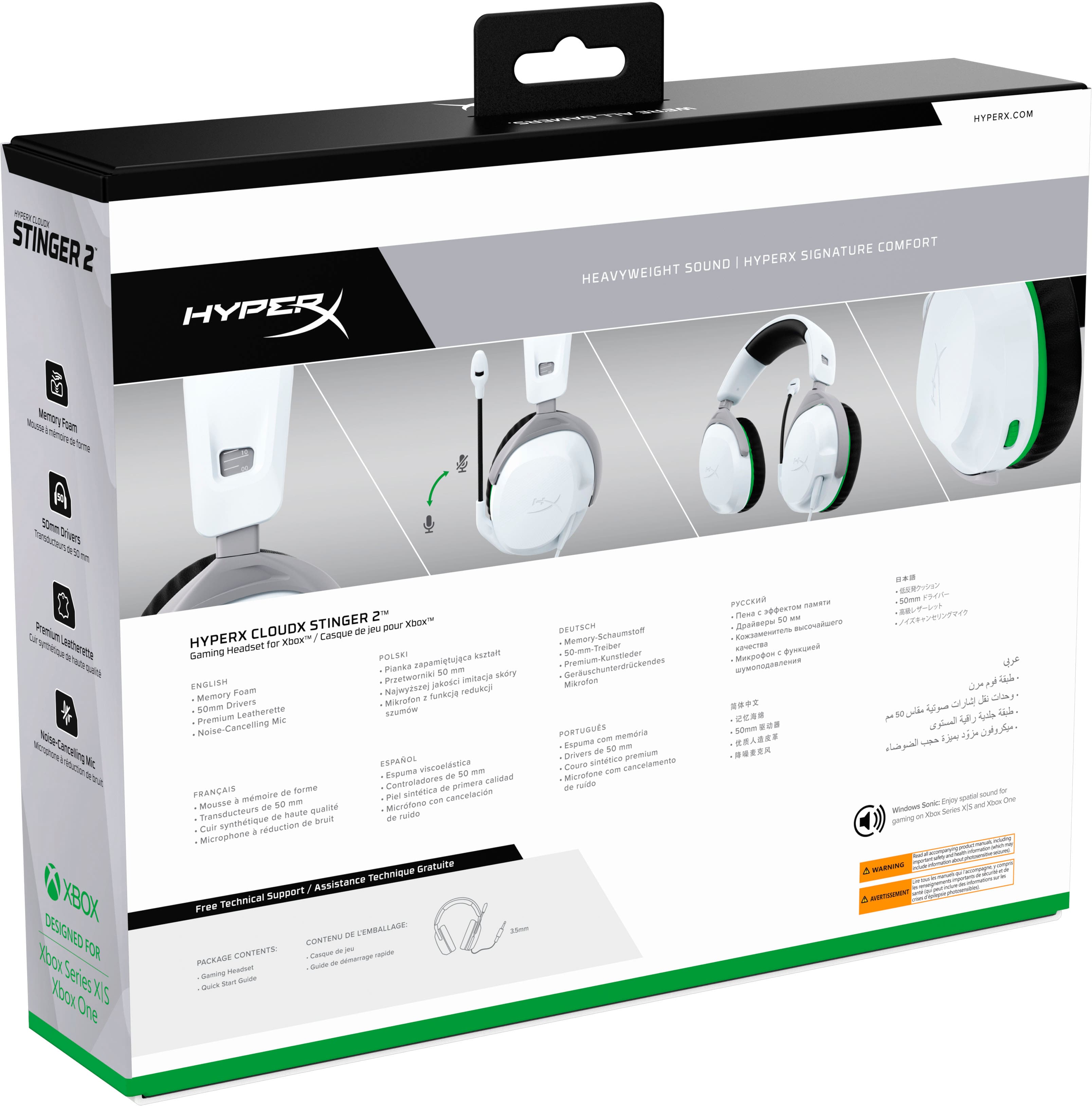 Alt View 17. HyperX - CloudX Stinger 2 Wired Gaming Headset for Xbox - White.