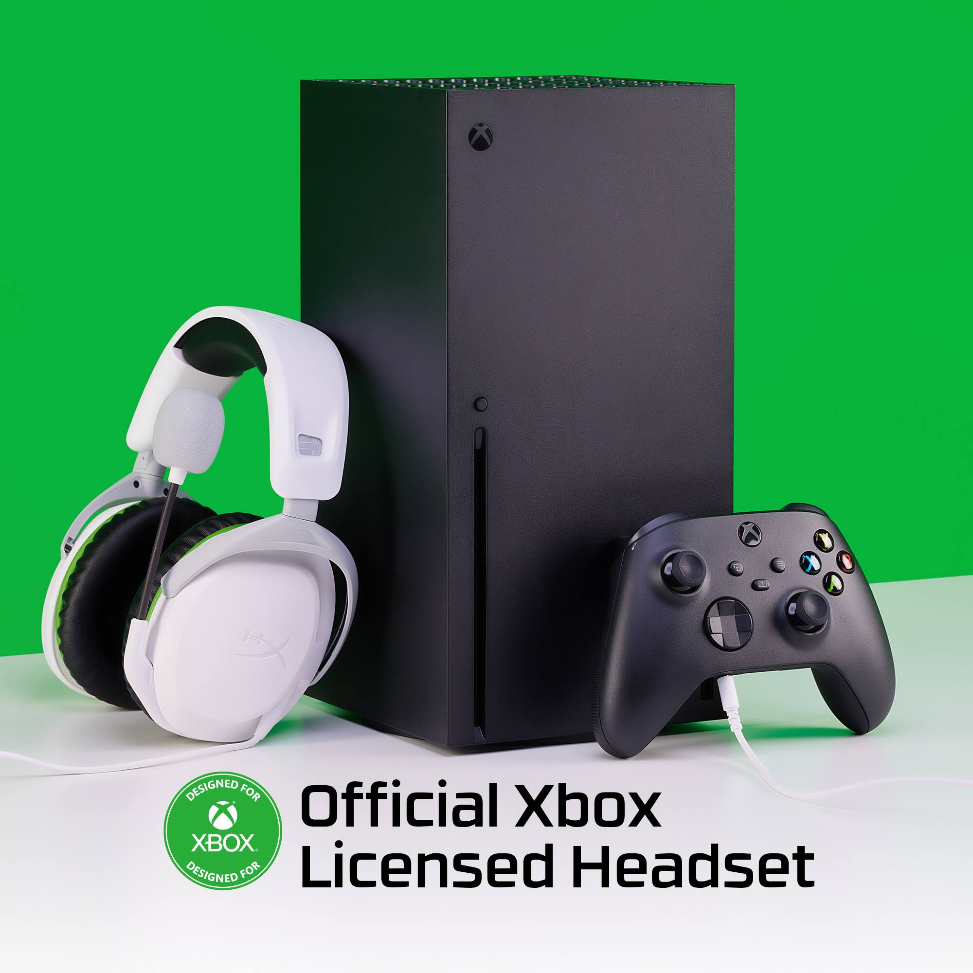 A black Xbox headset designed for the Official Xbox Licensed Headset.