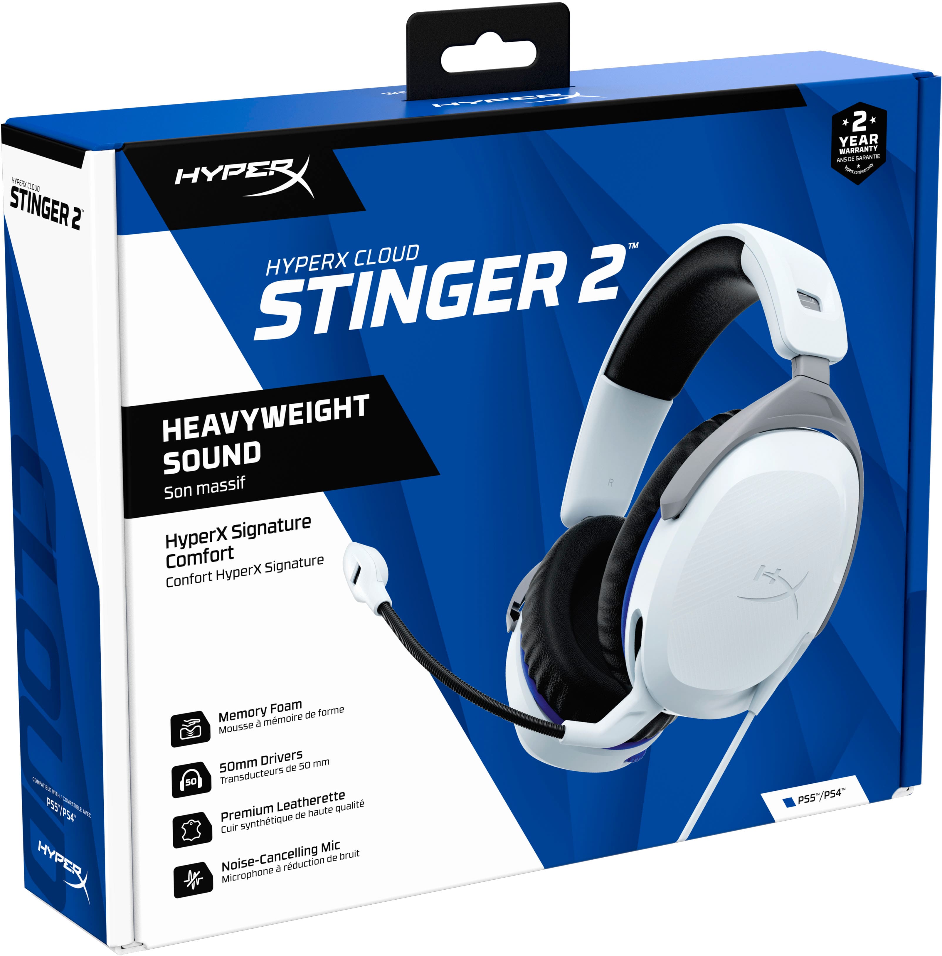 Alt View 16. HyperX - Cloud Stinger 2 Wired Gaming Headset for PS5 and PS4 - White.