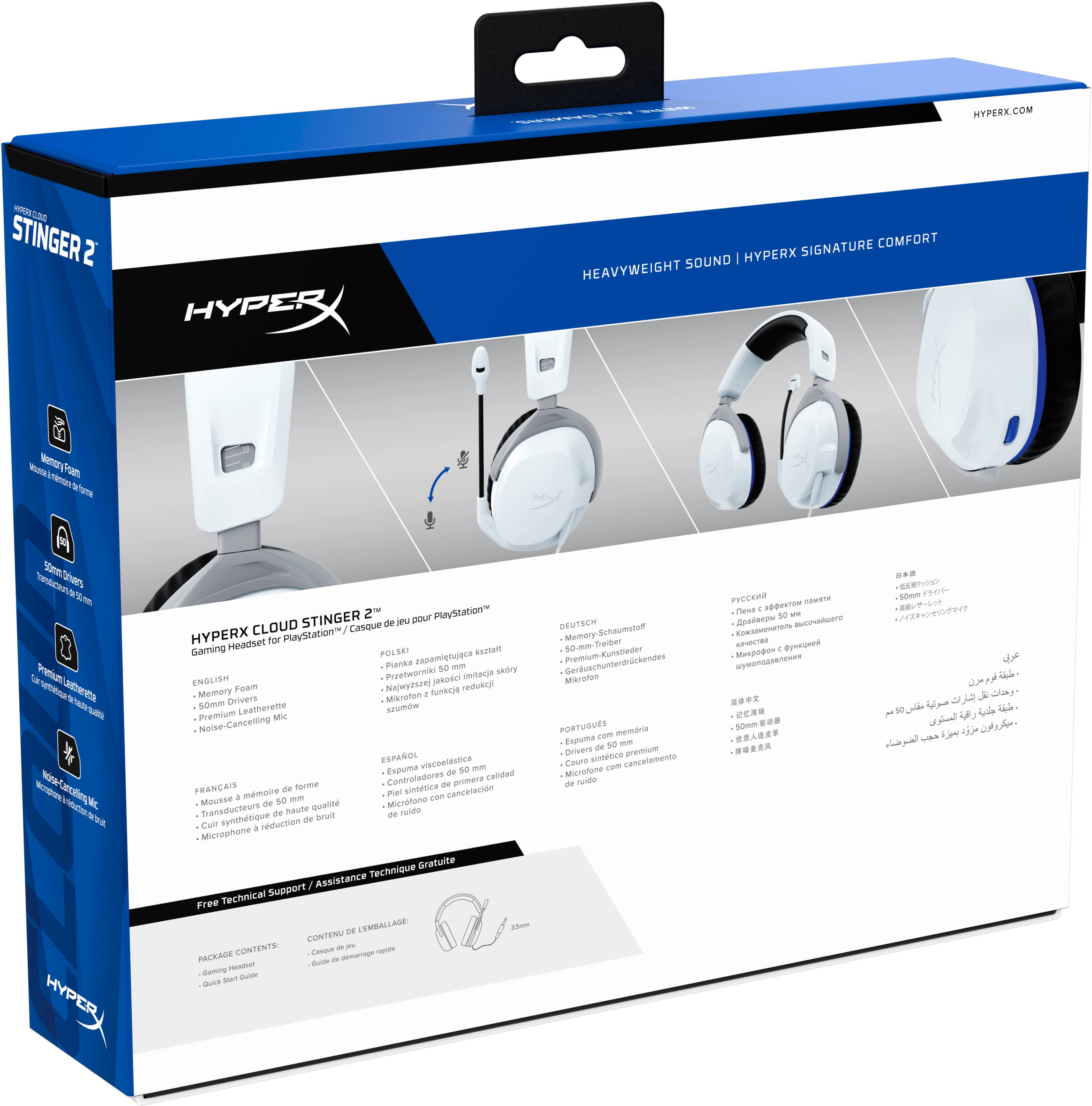 Alt View 17. HyperX - Cloud Stinger 2 Wired Gaming Headset for PS5 and PS4 - White.