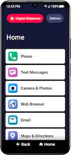 Front. Lively® - Jitterbug Smart4 Smartphone for Seniors - Black.